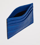 Smythson Leather Mara Flat Card Holder croc-embossed calf leather - British product