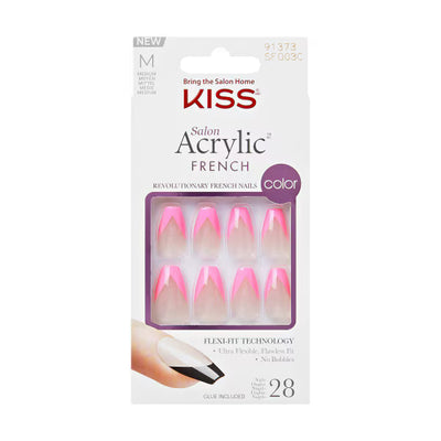 KISS French Colour Press On Nails Squared Pink 31 Ct