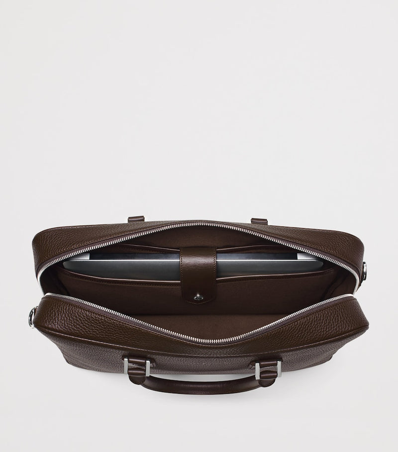Aspinal of London Mount Street leather briefcase bag (British brand)