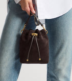 Jimmy Choo Cinch Mini suede handbag with Diamond hardware, imported from the UK