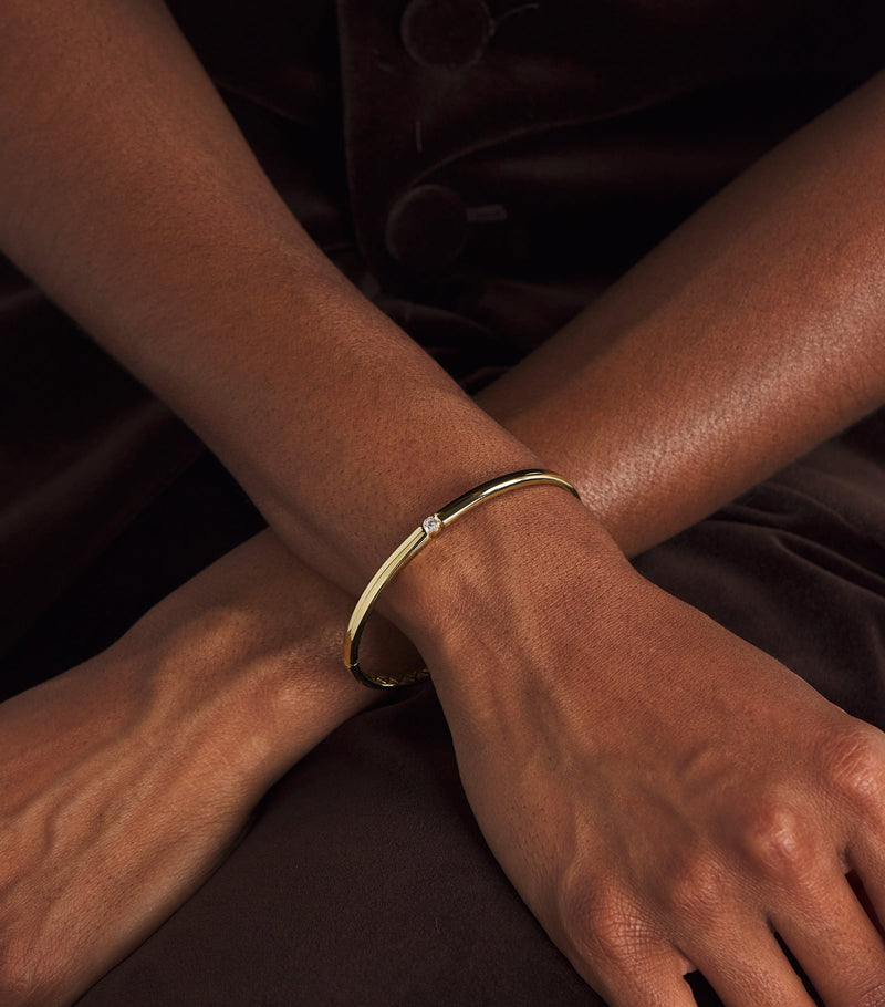 Persée yellow gold diamond Zeus bangle, imported from the UK