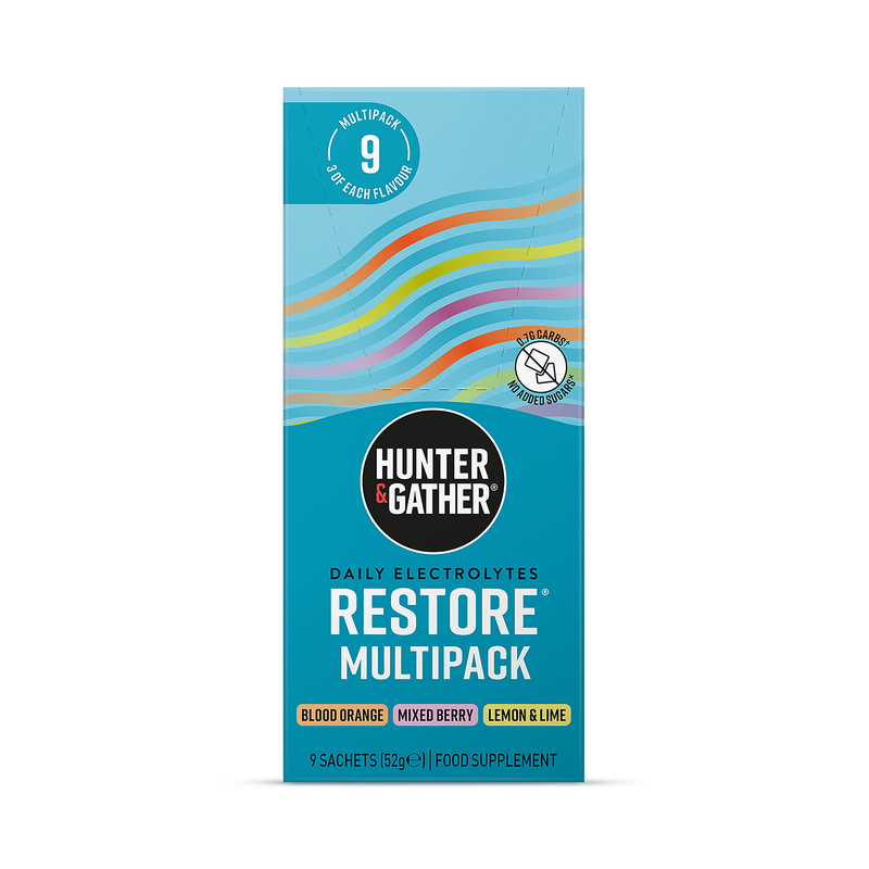 Hunter & Gather Restore Electrolytes Multipack 9 sachets, imported from the UK