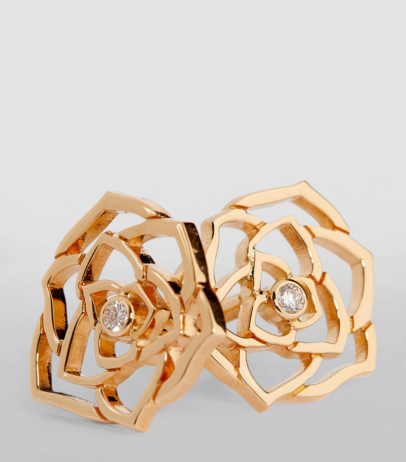 Piaget rose gold diamond earrings, UK version