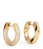 Engelbert Aurea Spira Creoles earrings in yellow gold with diamonds - British product