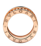 Bvlgari B.zero1 four-band ring rose gold black ceramic (British brand)