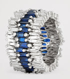 Suzanne Kalan white gold diamond blue sapphire eternity band - British product