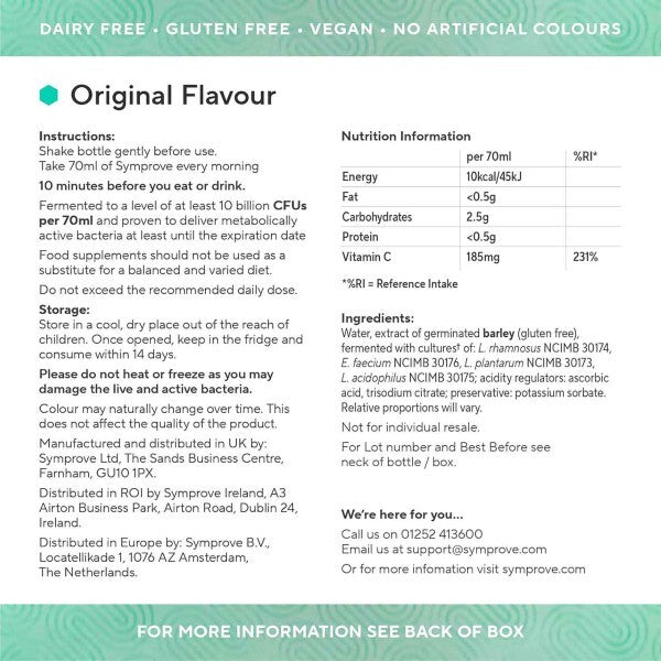 Symprove Original probiotic supplement 500ml (British brand)