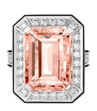 Boucheron Vendôme Liseré ring white gold diamond morganite, imported from the UK