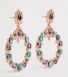 Suzanne Kalan rose gold earrings with diamonds sapphires opals (British brand)