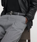 Giorgio Armani brushed palladium-plated GA logo belt buckle (British brand)