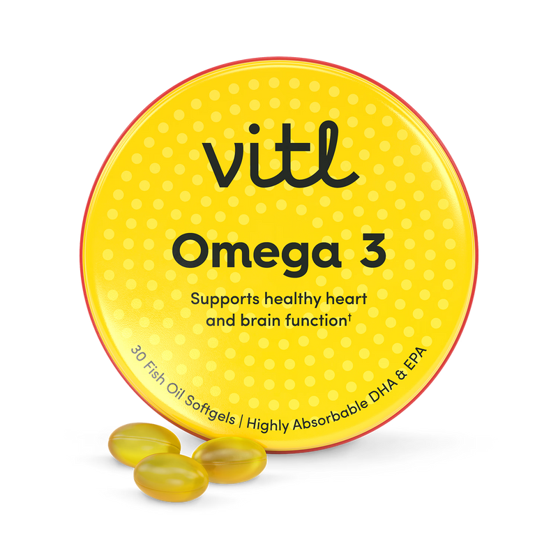 Vitl Omega 3 supplement Pocket Pack 30 softgels - British product