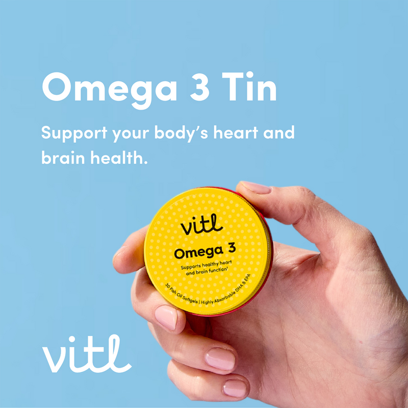 Vitl Omega 3 supplement Pocket Pack 30 softgels - British product