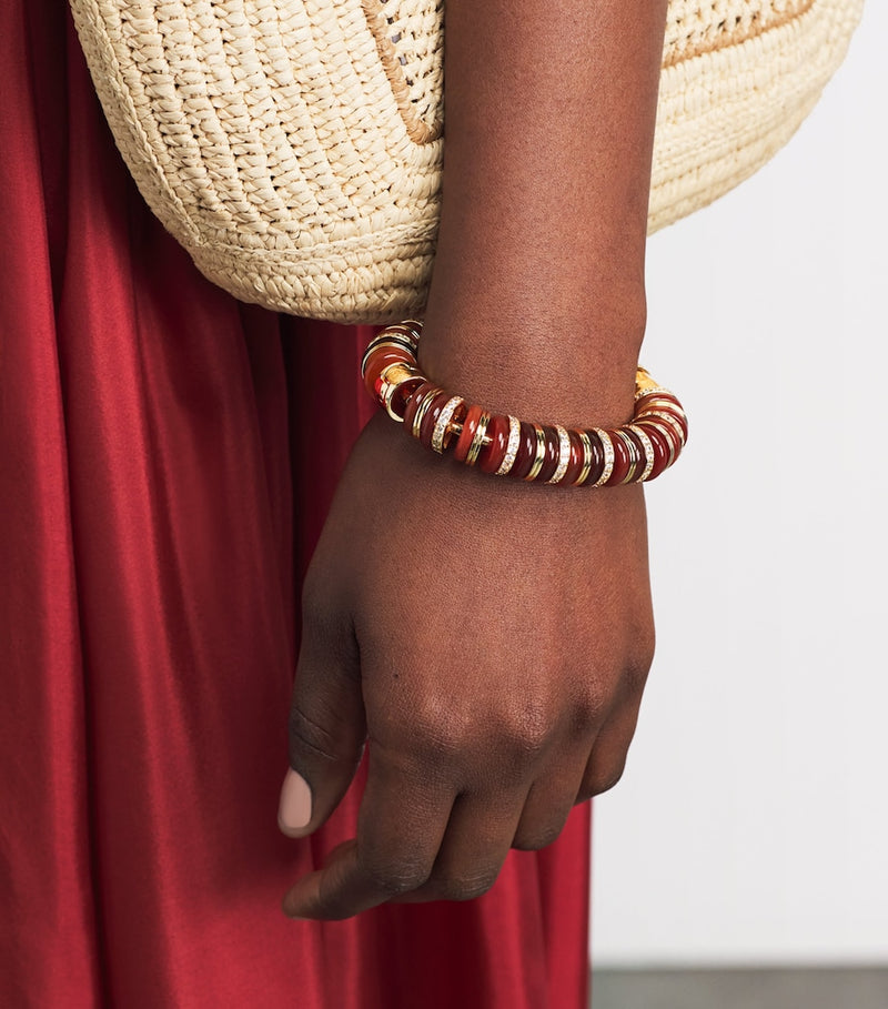 Eddie Borgo Lenox bracelet amber carnelian gold-plated, imported from the UK