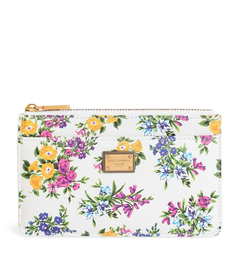 Dolce&Gabbana calfskin floral print card holder, imported from the UK