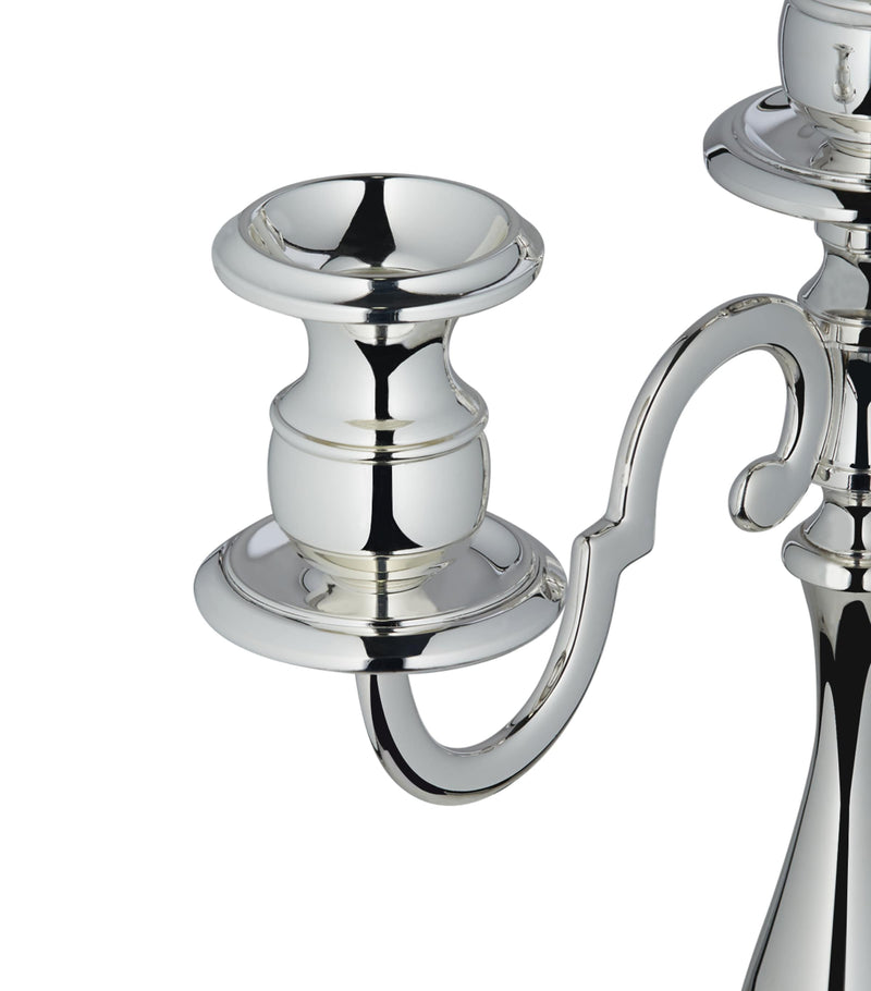 Greggio three-arm candelabra silver plated, UK version