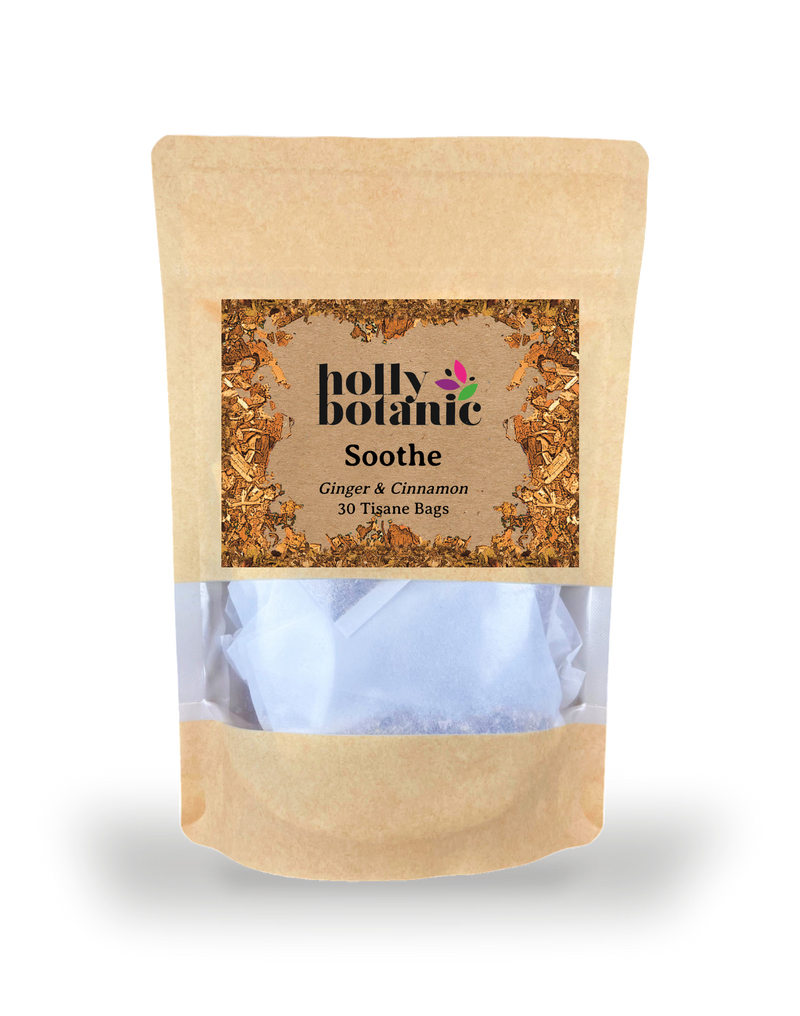 Holly Botanic Soothe Tisane ginger cinnamon 30 bags, imported from the UK