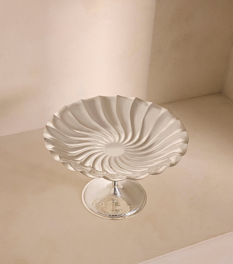 Soho Home silver-plated footed platter H17cm, imported from the UK