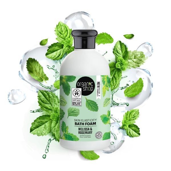 Organic Shop Melissa Rosemary Bath Foam 500ml, imported from the UK