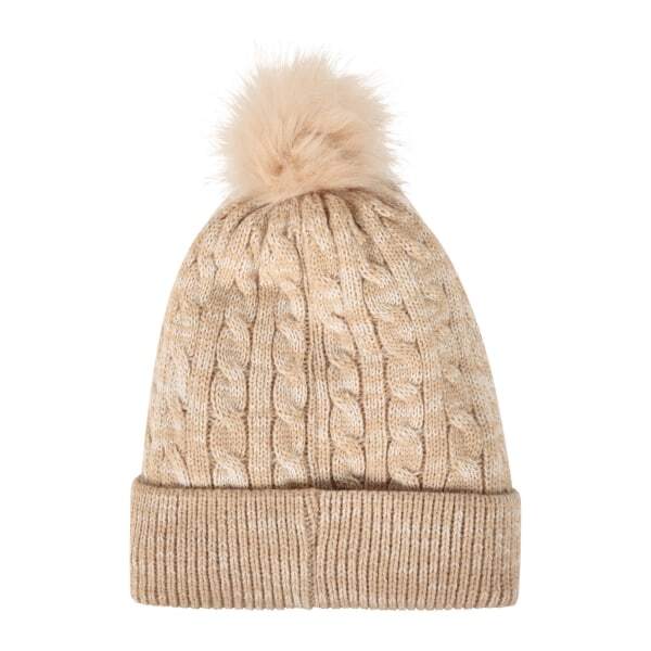Mountain Warehouse womens pom pom faux fur lined beanie, imported from the UK