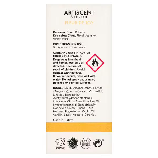 Artiscent Fleur De Joy body spray 50ml - British product