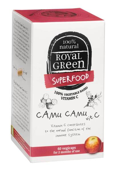 Royal Green Camu Camu vitamin C capsules 60 count (British brand)