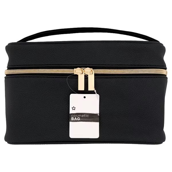 Superdrug black vanity cosmetic bag makeup organizer storage (British brand)