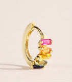 Suzanne Kalan rainbow sapphire bold huggie earrings, UK version