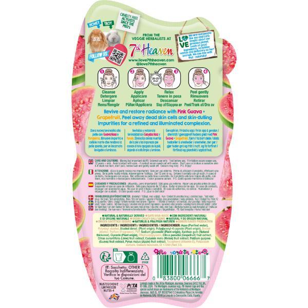 7th Heaven Pink Guava Peel Off Mask Grapefruit, UK version