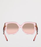 Versace blush pink crystal-embellished rectangle sunglasses, UK version
