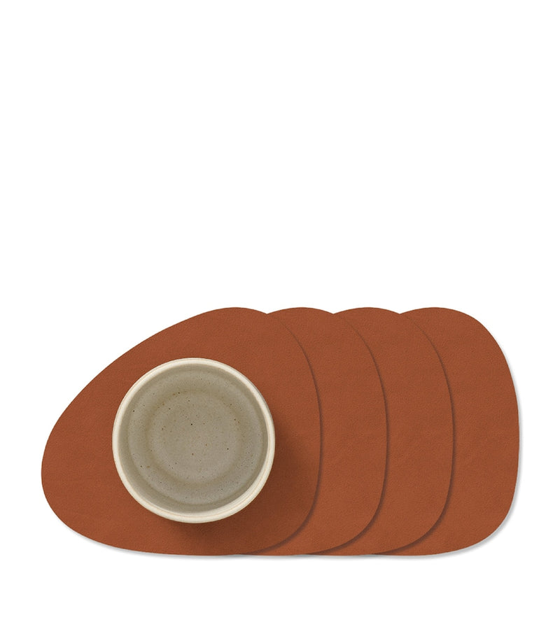 LIND DNA Curve Nupo coasters set of 4 recycled leather - British product