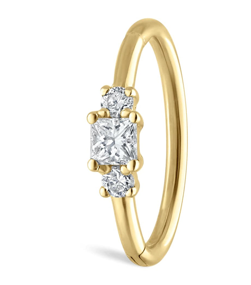 Maria Tash Diamond Princess hoop earring 9.5mm, UK version