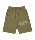 Off-White Kids Jersey Logo sweatshorts 4-12+ years, imported from the UK