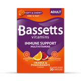 Holland & Barrett Bassetts Vitamins Adult Immune Support Multivitamins Orange & Pomegranate 30 Pastilles- Buy online at McGrocer