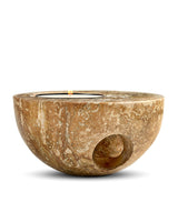 Harrods Marchanta Marchanta 01 Mini Dark Travertine Candle Holder (18cm)- Buy online at McGrocer