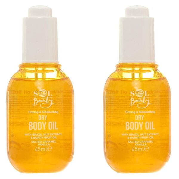 Sol Beauty Dry Body Oil Caramel Vanilla 2 x 45ml (British brand)