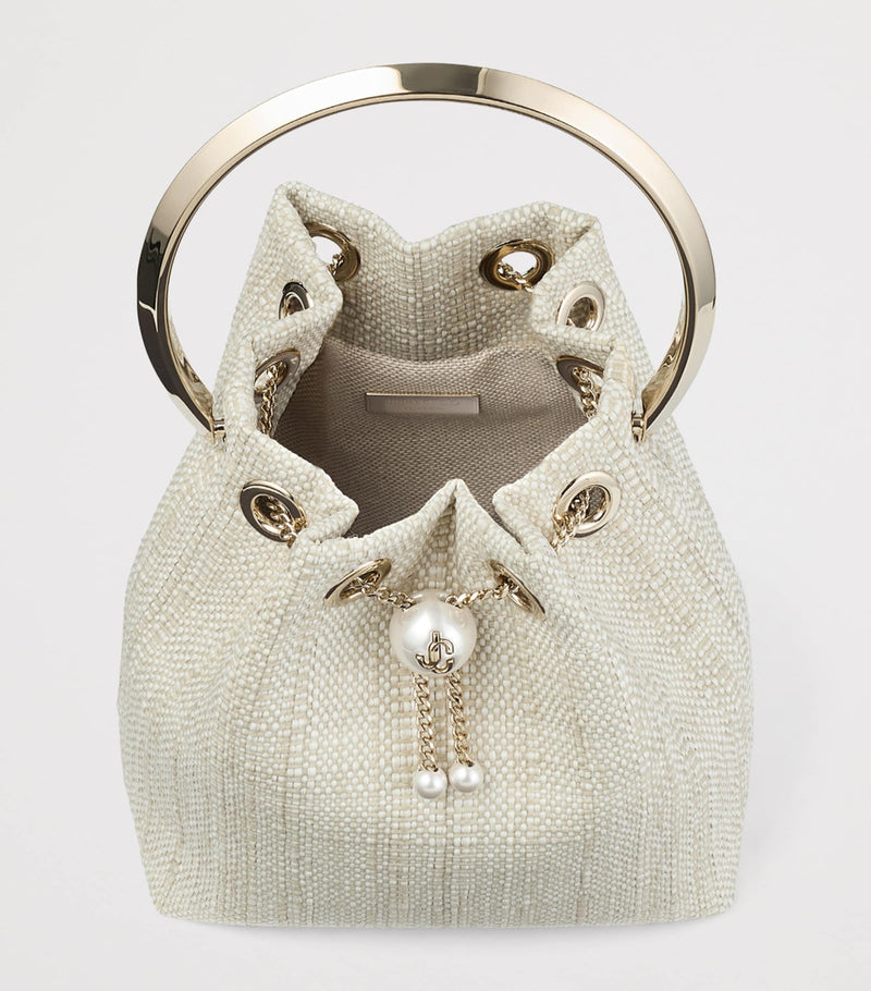 Jimmy Choo Bon Bon woven top-handle bag - British product