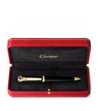 Cartier ballpoint pen with palladium detailing and blue resin cabochon - British product