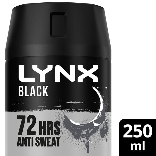 Lynx Black Anti-perspirant Deodorant Spray 250ml deodorants & body sprays Sainsburys   
