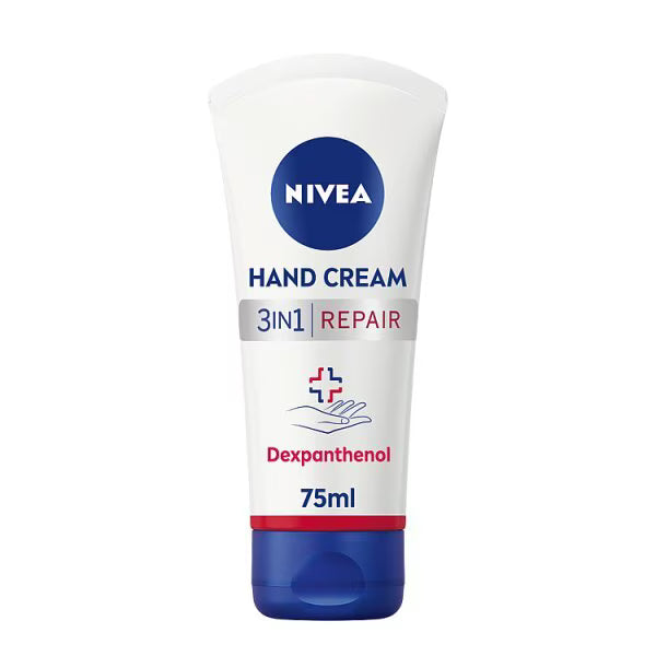 NIVEA 3in1 Repair Hand Cream 75ml, imported from the UK
