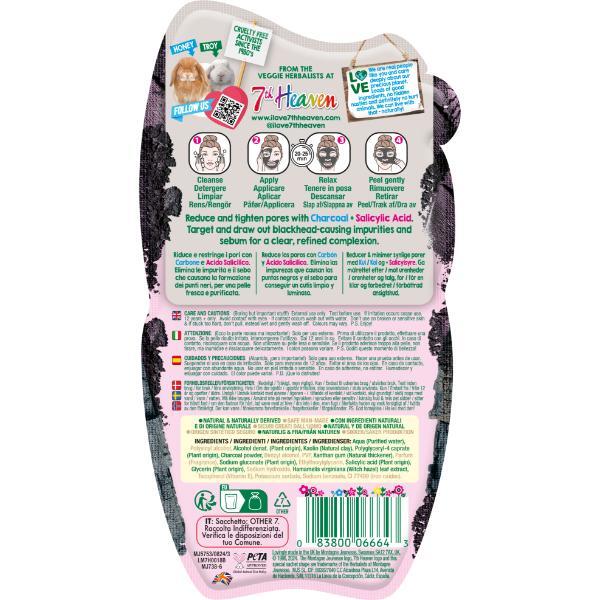 7th Heaven charcoal peel off mask with salicylic acid - British product