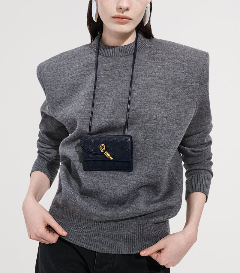 Bottega Veneta Andiamo Intrecciato badge holder 9x12.5cm (British brand)