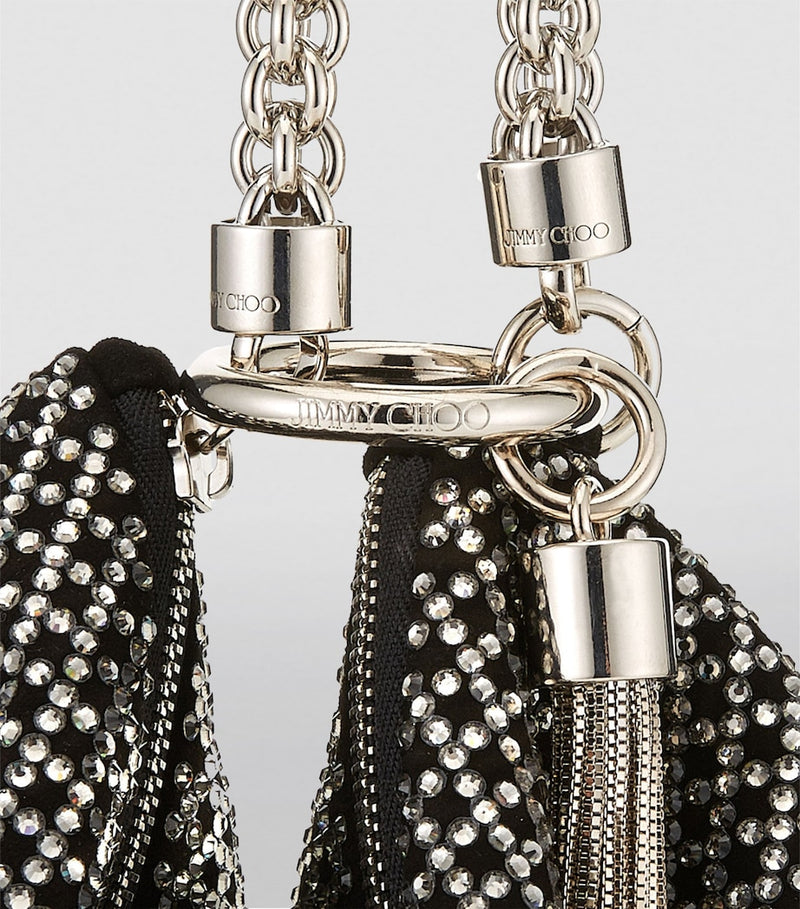 Jimmy Choo Callie clutch in crystal-studded suede - British product