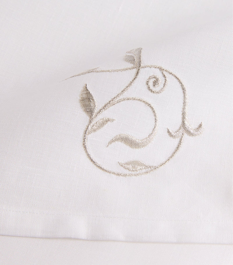 Dea Linen embroidered scroll napkin 45cm x 45cm - British product