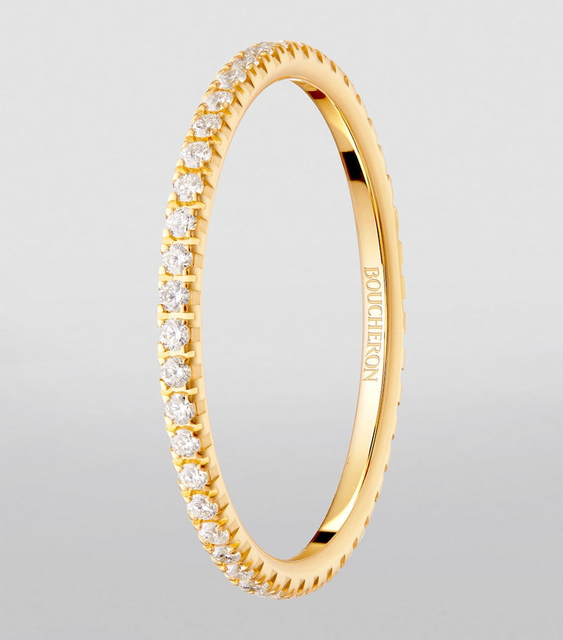 Boucheron yellow gold diamond wedding band, imported from the UK