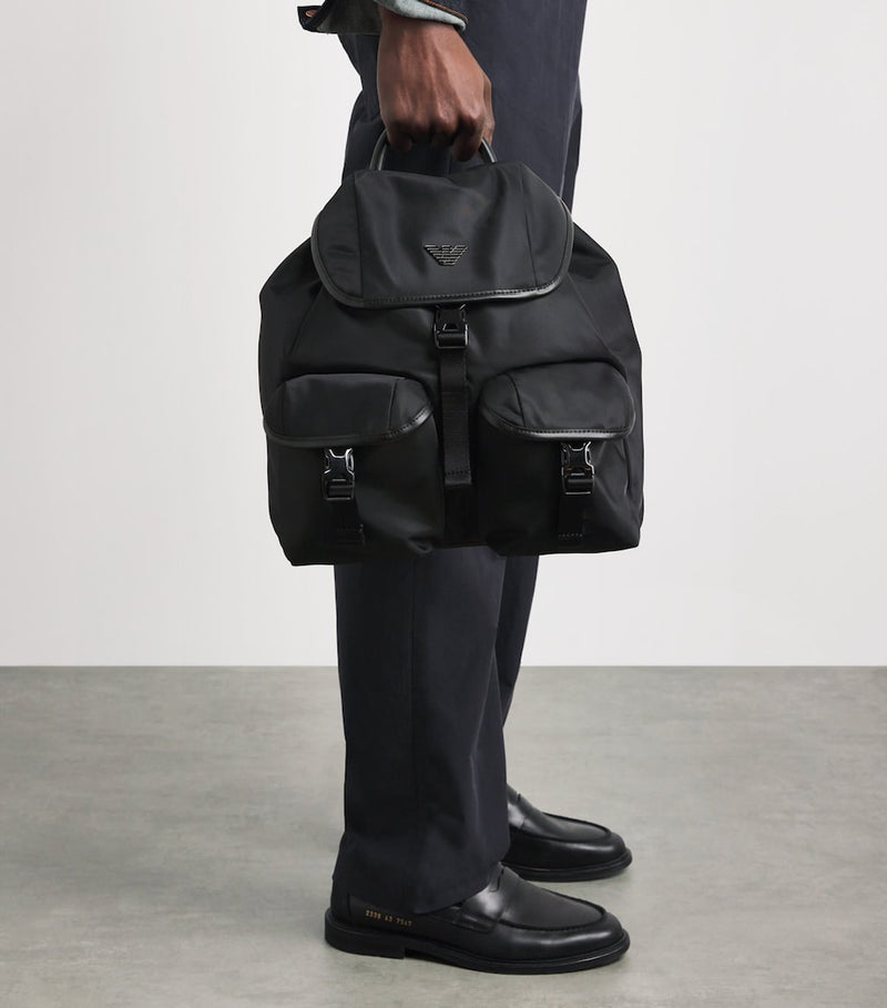 Emporio Armani Logo backpack with adjustable straps UK version