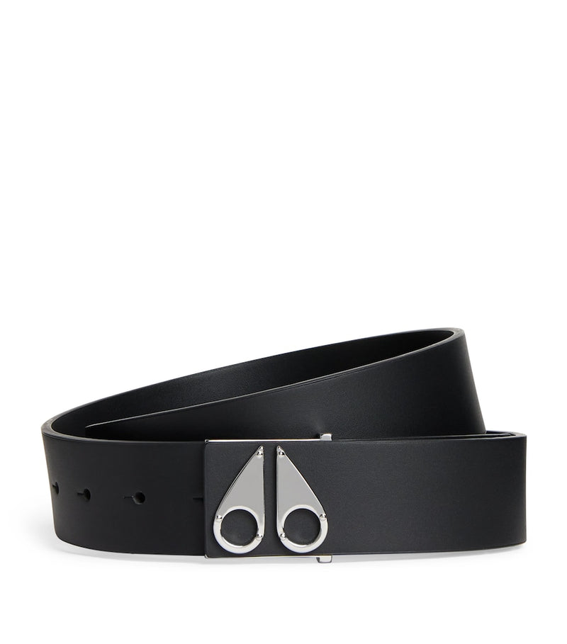 Moose Knuckles leather logo belt 4cm - British product