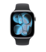 Harrods Apple Watch Series 11 Smartwatch Space Grey Aluminium Black Sport Band 46mm Small/Medium- Buy online at McGrocer