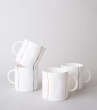 Feldspar fine bone china stripe tea mug set of 4 - British product