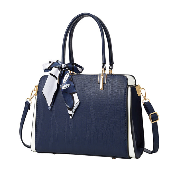 Livingandhome PU handbag with embossed colour-block (British brand)
