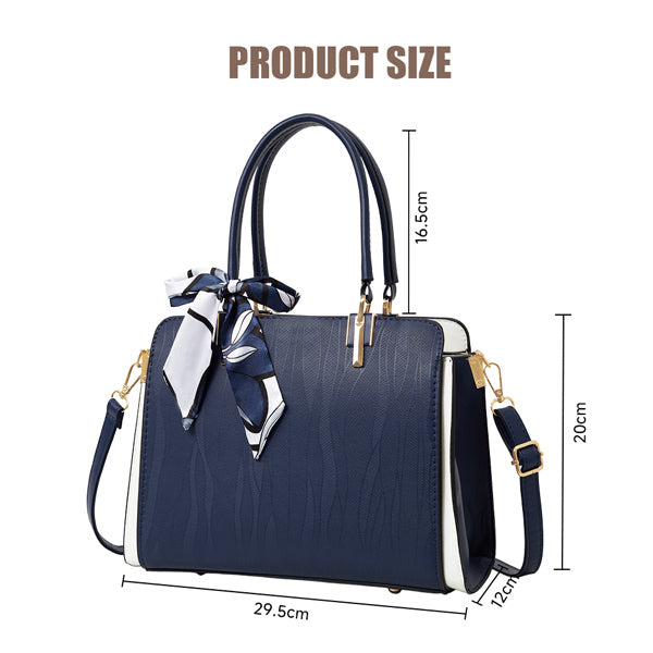Livingandhome PU handbag with embossed colour-block (British brand)